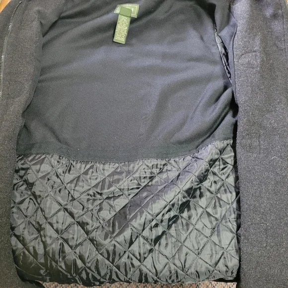 Women's L.L.Bean Wool Blend Coat With Removable Hood Large - Picture 9 of 11